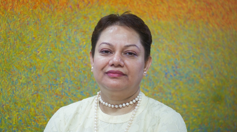 Painting with soothing colours and malleable textures

