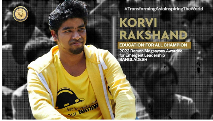 JAAGO Foundation Founder Korvi Rakshand wins Ramon Magsaysay Award