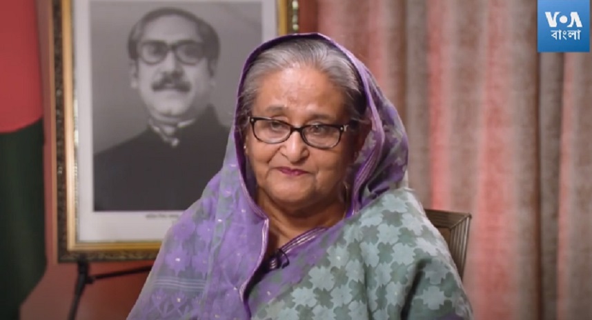 Khaleda has to return to jail first before taking  treatment abroad, PM Hasina tells VOA