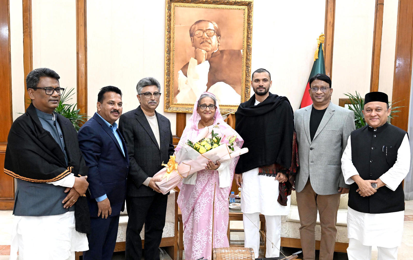 Newly appointed JS whips meet PM at Ganabhaban
