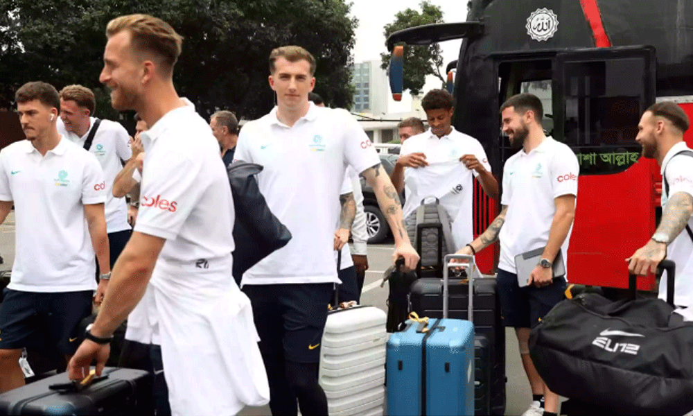 FIFA WC Qualifiers: Australian Football team arrives in Dhaka
