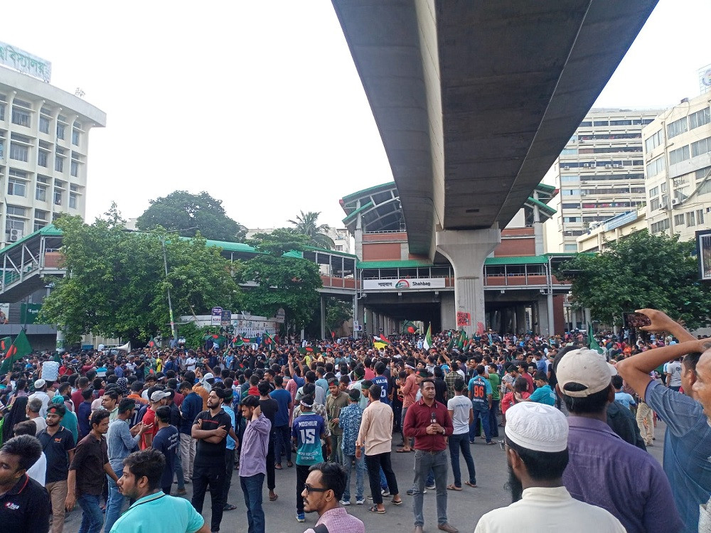 Protesters bring out procession on DU campus