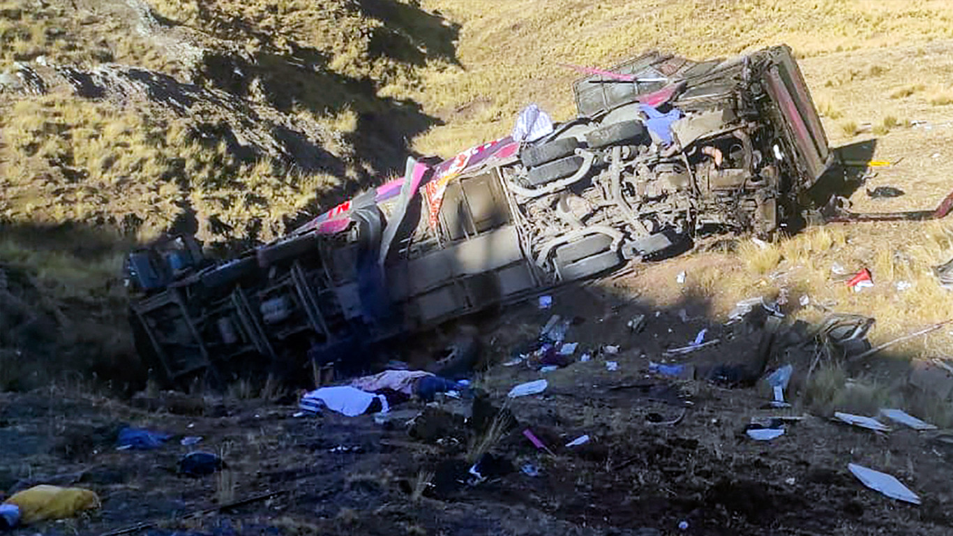 At least 26 dead in Peru after bus plummets into ravine