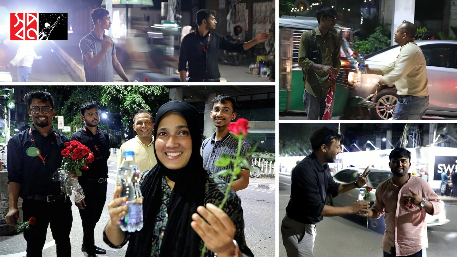 Shwapno presents flowers, water to students managing city traffic