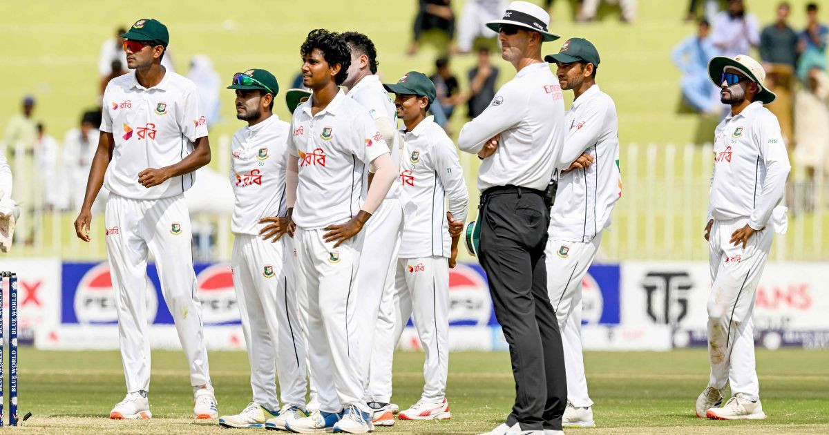 Rain halts Bangladesh victory bid after Hasan, Nahid demolish Pakistan