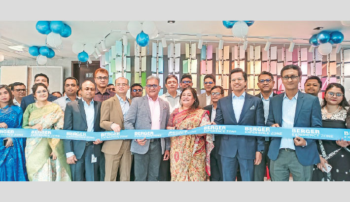 Managing Director of Berger Paints Bangladesh Limited Rupali Chowdhury inaugurates a new experience zone in the capital’s Pragati Sarani on Sunday. PHOTO: COURTESY