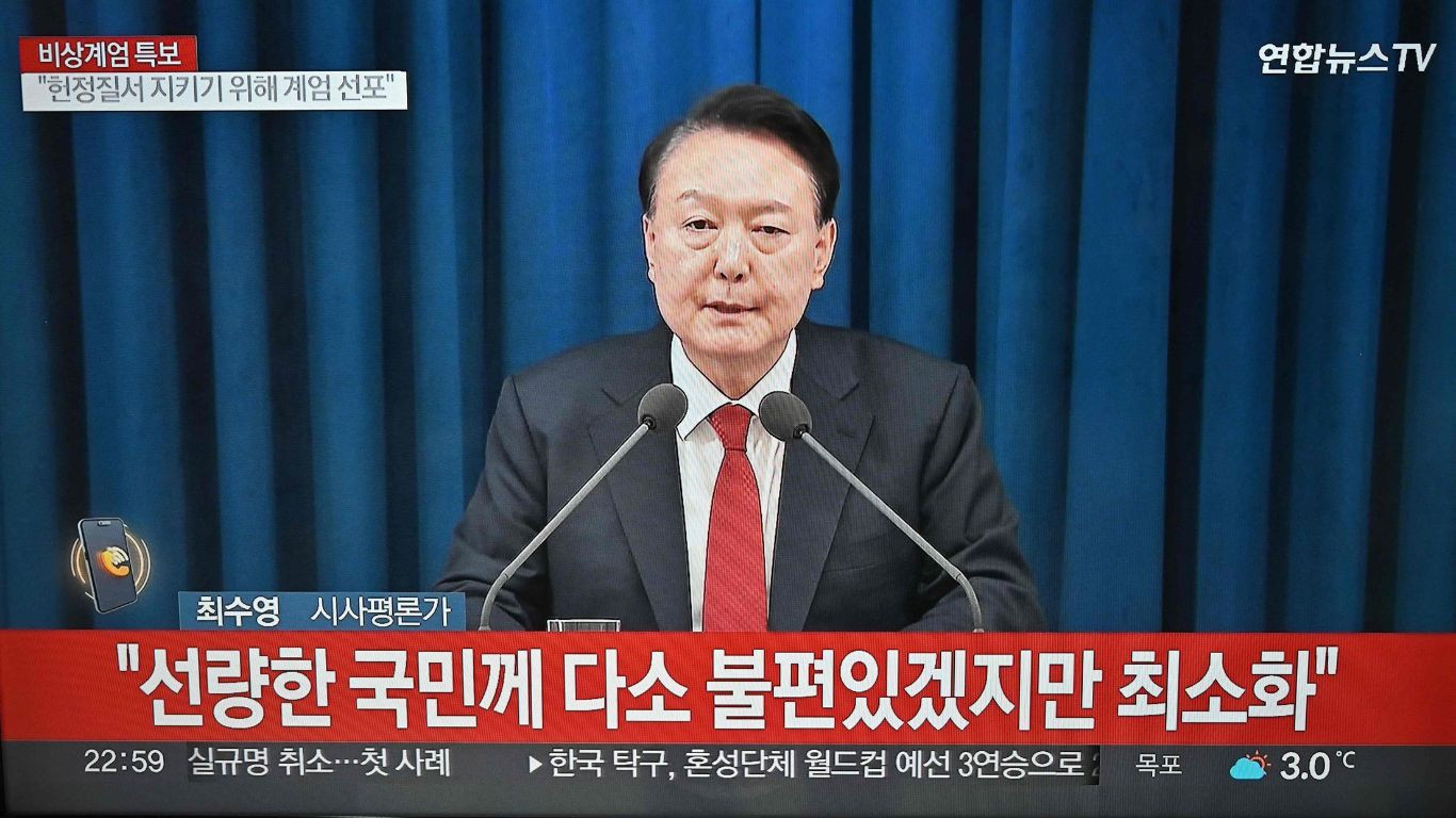South Korea president declares emergency martial law