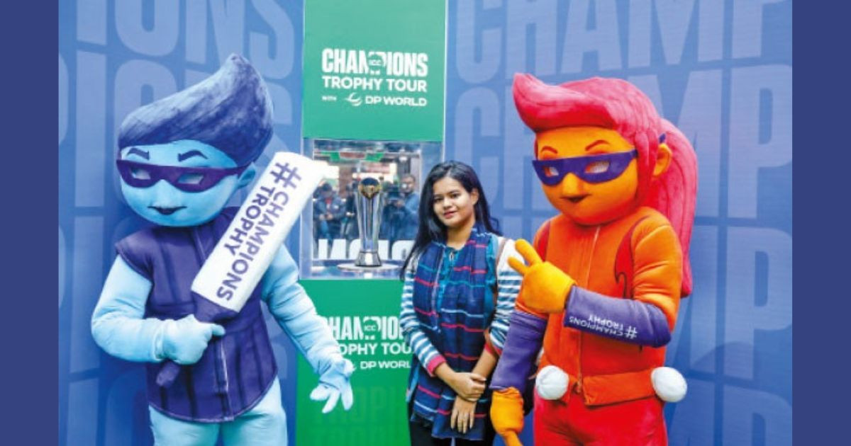 Champions Trophy displayed at Bashundhara City