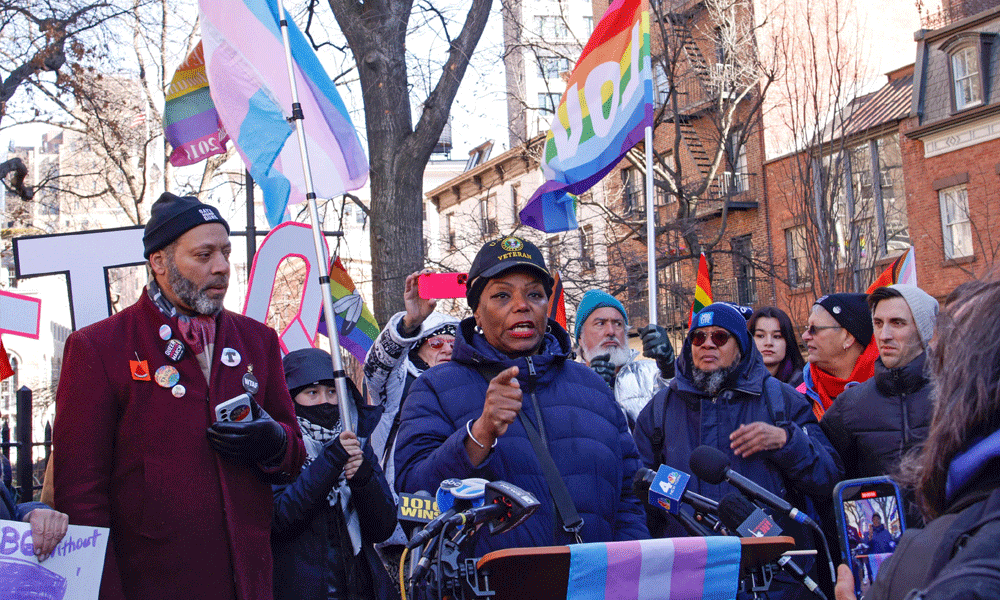 Protests in NY as 'transgender' and 'queer' scrubbed from rights website