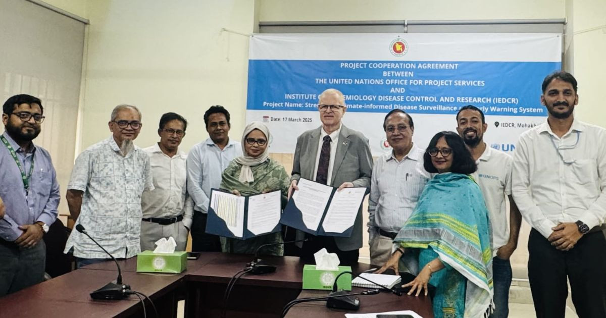 IEDCR, UNOPS sign $1.6m funding deal to strengthen climate resilience in Bangladesh