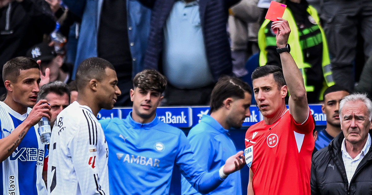 Mbappe sent off as Real Madrid beat Alaves