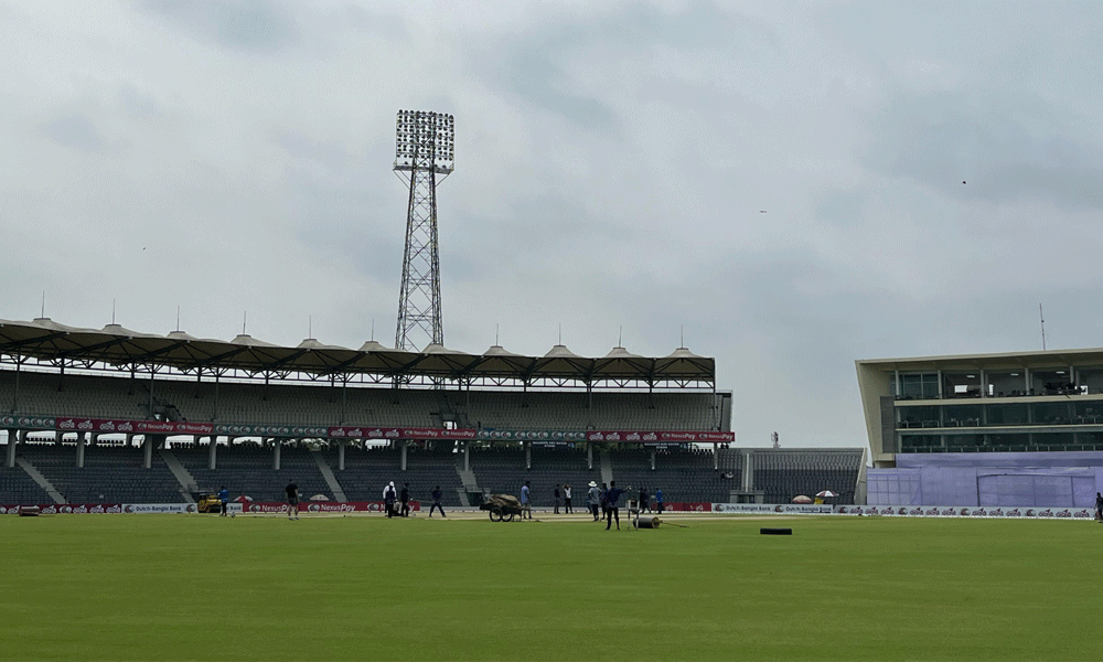Wet outfield delays start of play on Day 4 in Sylhet