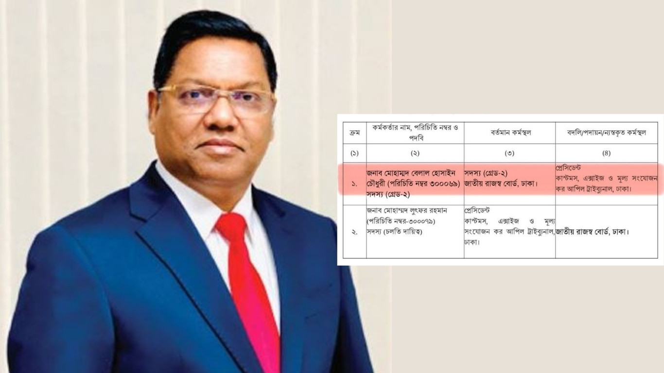 NBR official accused of amassing illegal wealth appointed customs tribunal president