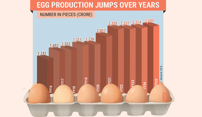 Egg production doubles in a decade