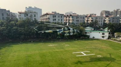 Temporary helipad set up in Bashundhara Residential Area