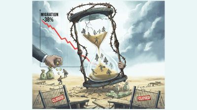 Labour markets shrink as migration falls 30%