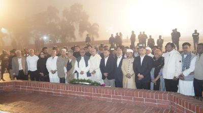 Tarique Rahman pays tribute at National Martyrs’ Memorial