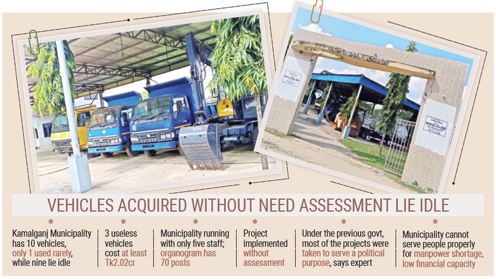 Nine heavy vehicles, but only one driver!