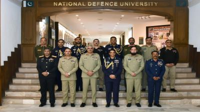 Air Chief Marshal Hasan Mahmood visits National Defence University in Islamabad