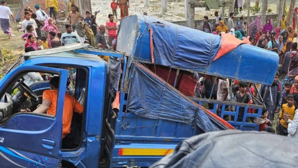 Two brothers among 3 killed as train hits pickup van in Faridpur