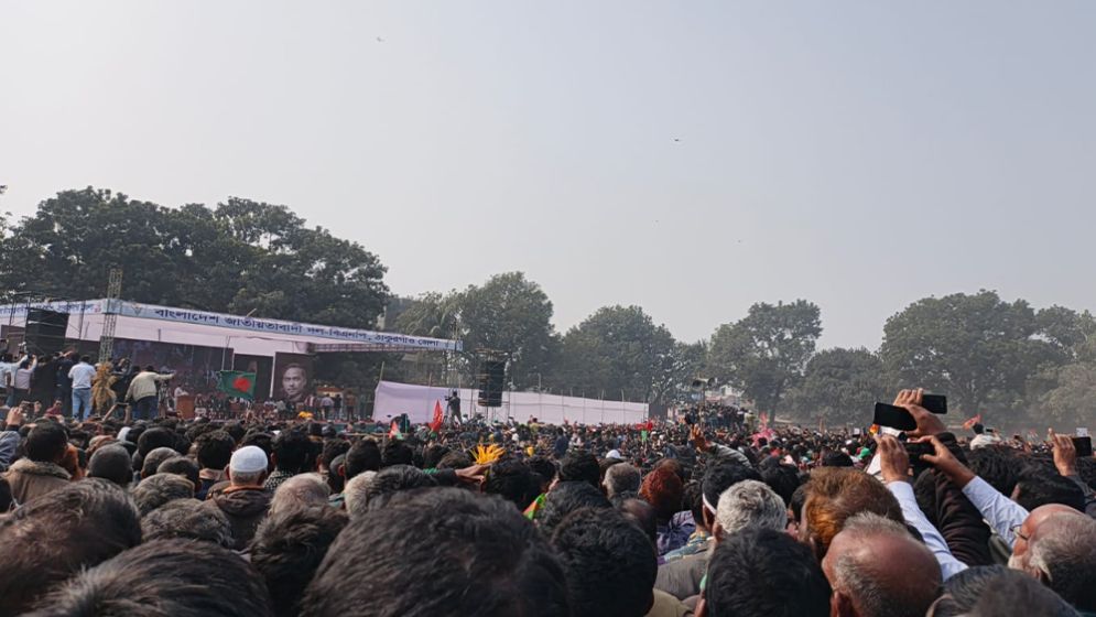 Tarique Rahman addresses public rally in Thakurgaon