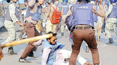 Law enforcers and Inqilab Moncho locked in clash