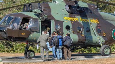 Helicopters deliver polling materials to 20 remote centres in Rangamati