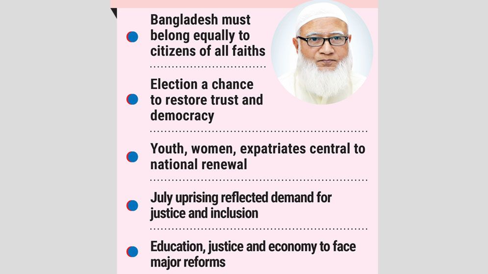 Shafiqur promises inclusive state, urges end to politics of fear