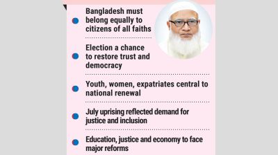 Shafiqur promises inclusive state, urges end to politics of fear