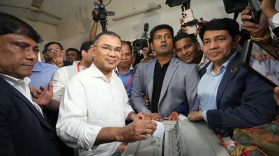 BNP Chairman Tarique Rahman casts vote