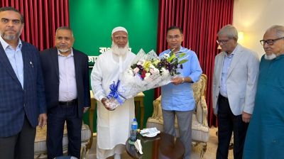 Tarique visits Jamaat ameer's residence