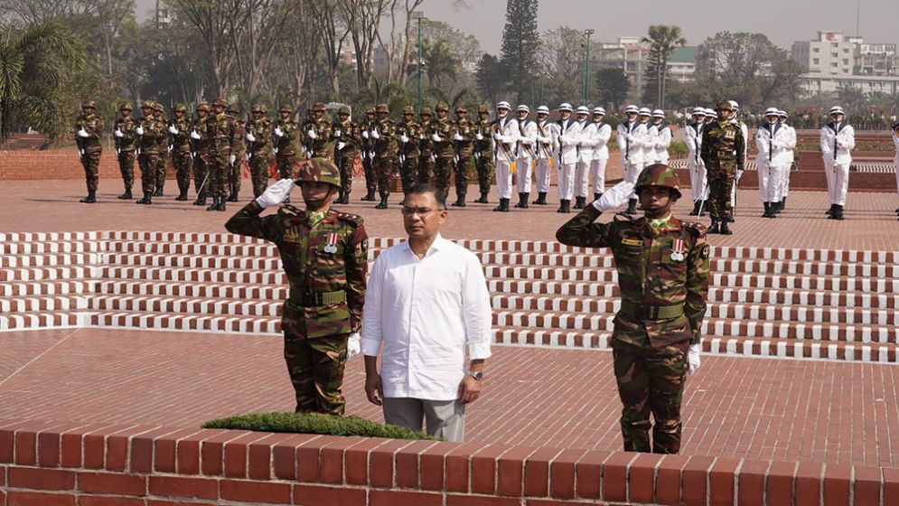 Prime Minister Tarique pays tribute at National Martyrs’ Memorial