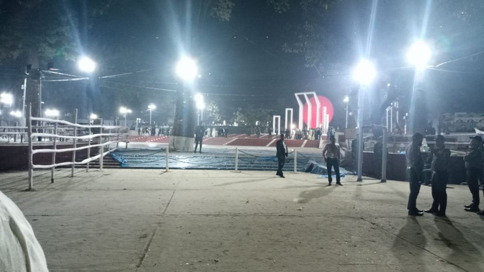 Central Shaheed Minar prepared for tributes on Amar Ekushey