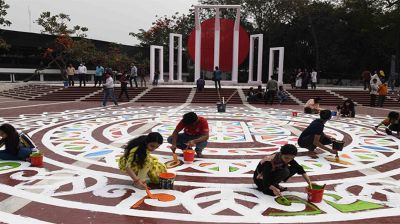 Shaheed Minar gets final touches for Mother Language Day observance