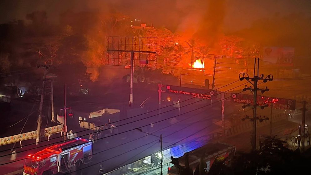 Nine injured as massive fire breaks out at gas pump in Cox’s Bazar