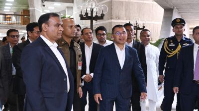 PM Tarique Rahman arrives at Parliament for first session