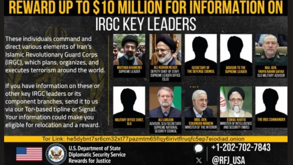 US offers $10m bounties for Iranian leaders, military figures