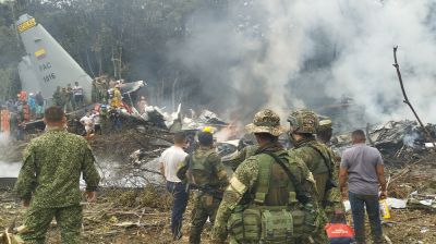 Colombia military plane crash kills 66, four still missing
