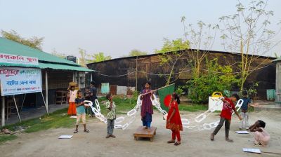 School children perform street play on Liberation War in Natore