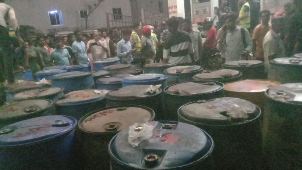 7,400 liters of illegally stored diesel Seized  in Narail