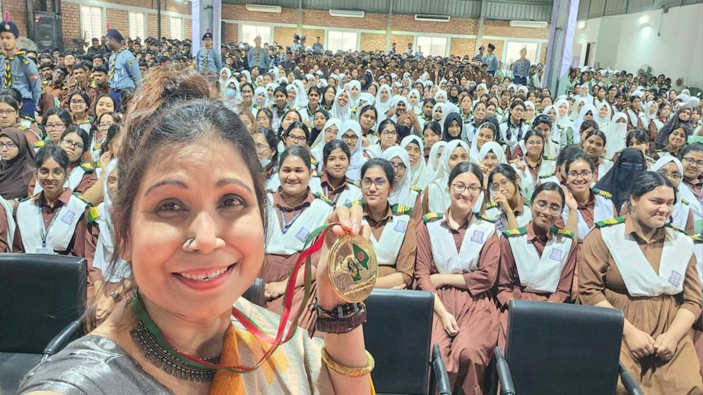 Milestone College Honors Najmun Nahar with Flag Envoy Gold Medal