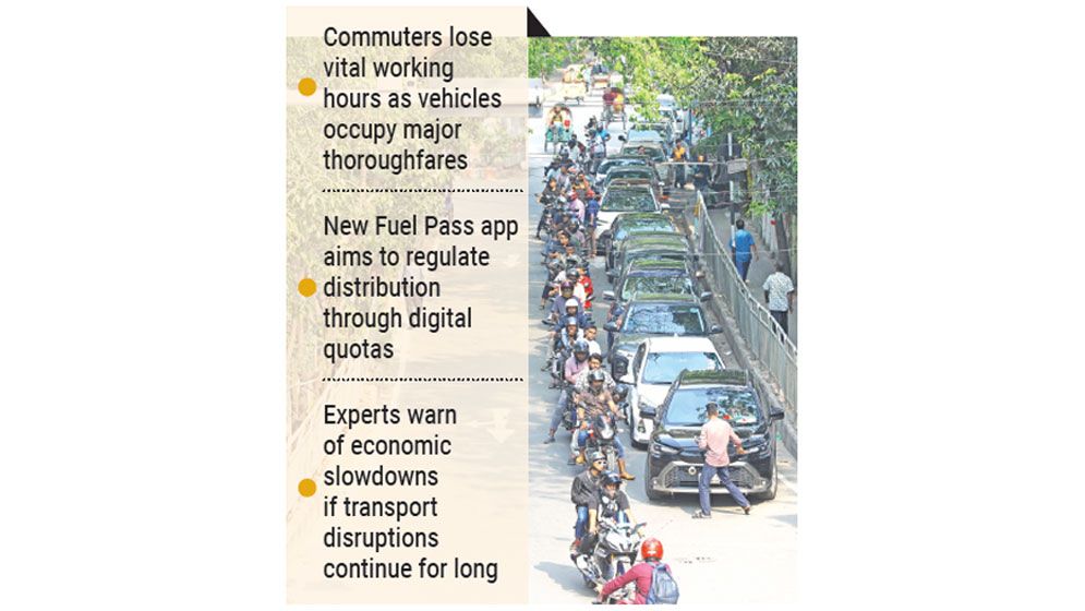 Fuel queues paralyse Dhaka streets