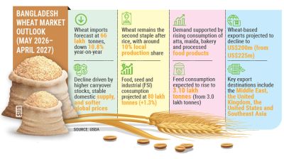 Wheat imports to fall on higher stocks, cooling demand