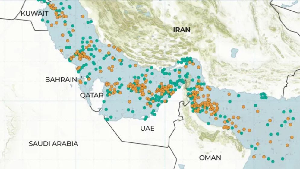 Vessel tracker showing traffic in Strait of Hormuz after Iran closes it again