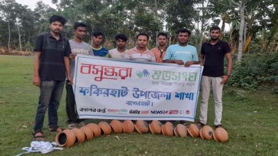 Volunteers install artificial nests to protect wildlife in Fakirhat