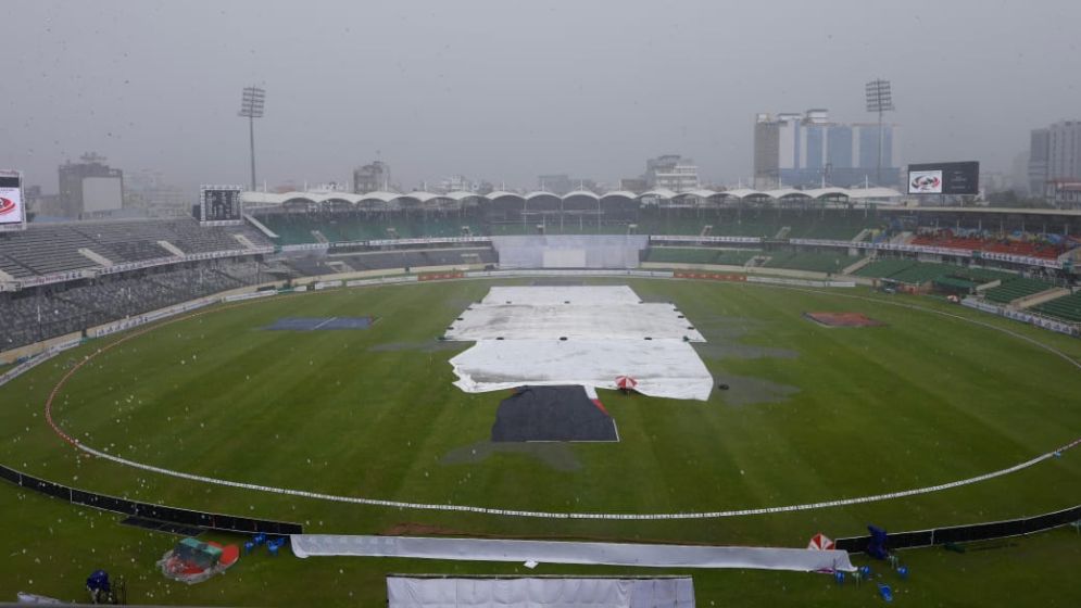 Rain halts play as Rizwan, Salman drag Pakistan back into Mirpur Test