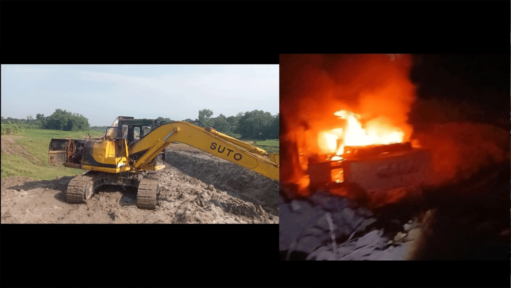 2 canal excavators torched in Kushtia