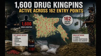 1,600 drug kingpins active across 162 entry points