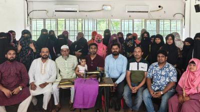 Bashundhara Shuvosangho Director pays surprise visit to sewing training centre in Narsingdi