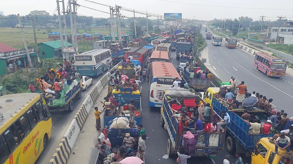 30-km congestion on Dhaka-Tangail-Jamuna Bridge Highway